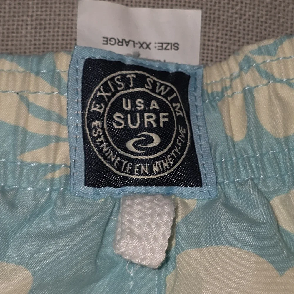 Exist Men's Swim Trunks Board Shorts Size XXL Cargo Drawstring Floral Pattern